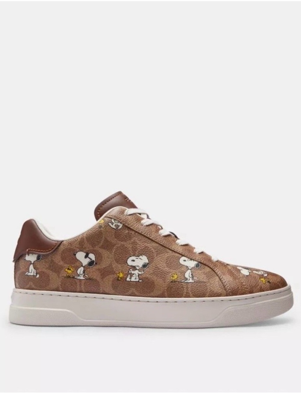 Coach women’s Brown Snoopy Print Low-Top Sneakers